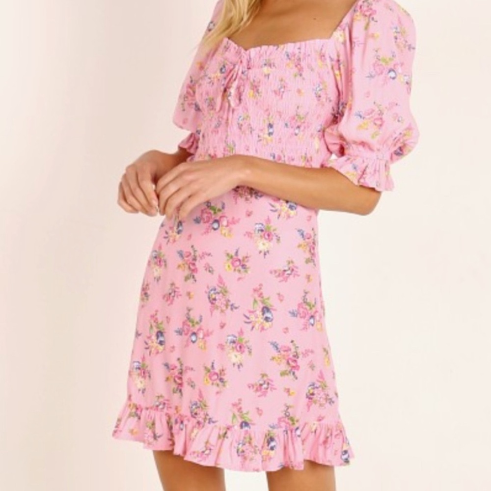 Faithful the Brand Juliette floral sage mini dress